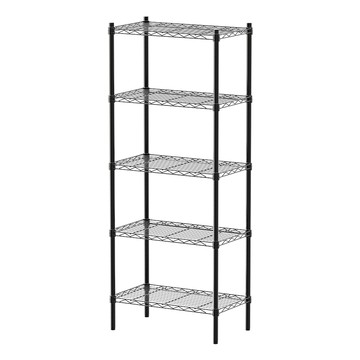 【dayneeds】輕型 60x35x150公分 五層烤漆波浪架 兩色可選黑色