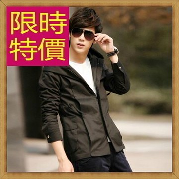 防風外套男夾克-日系修身流行時尚男連帽外套(不加棉)3色63j12【獨家進口】【米蘭精品】