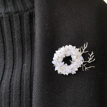 【母親節禮盒】和風天然石紫瑪瑙手工胸針v1