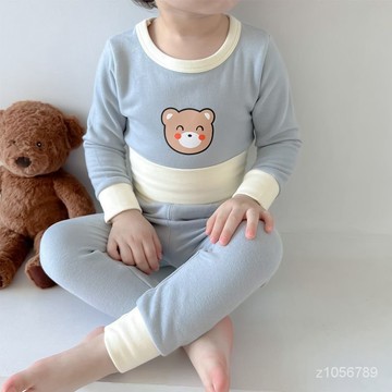 🎀biubiu童裝🎀兒童德絨保暖套裝秋冬季寶寶分體高腰護肚秋衣秋褲男女孩內穿睡衣 18UN