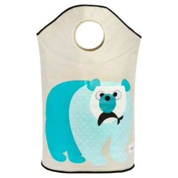 3 sprouts 洗衣籃 藍天白熊 超大容量動物造型 可折疊不佔空間 台灣授權代理  1入