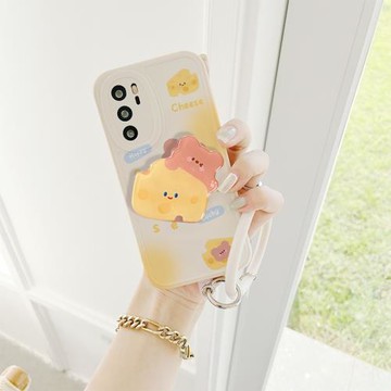ins奶酪小熊適用三星S24/S23手機殼S22Ultra新款S21FE/S20PLUS保護套A55/A54/A53女A52軟A51硅膠Note20防摔
