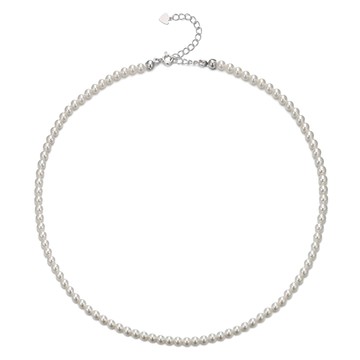 Haesool 女性專用 92.5純銀 4mm 珍珠項鍊 ALL-SW-N-4MM 附購物袋  鍊長約38cm+延長鍊4cm  珍珠4mm  銀