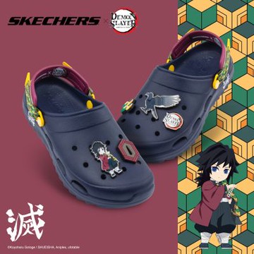 SKECHERS 男鞋 休閒系列 涼鞋 涼拖鞋 鬼滅之刃聯名款 富岡義勇款 - 802032NVY