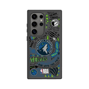 Galaxy S24 Ultra SolidSuit 黑 - NBA - 塗鴉系列-明尼蘇達灰狼 Minnesota Timberwolves- Graffiti
