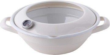 【日本代購】FujiHoro 富士琺瑯 天婦羅鍋 24CM(2.8L) 附溫度計 TP-24 白色