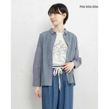 【POU DOU DOU】深灰波浪下擺刺繡衫 PPX36043
