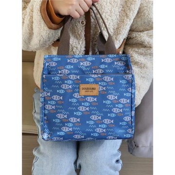 日式卡通防水牛津布手提袋學生帶飯便當包飯盒袋子鋁箔加厚保溫包