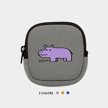 方形小物零錢包 耳機包 | 河馬【3色】