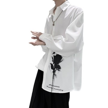 【HOT 本舖】男装長袖襯衫男韓版潮流帥氣襯衣設計感痞帥外套港風日系寬鬆寸衫