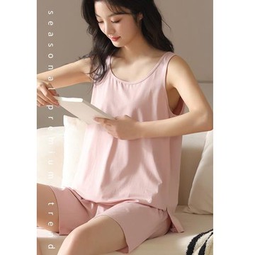 SCL 優質嚴選莫代爾休閒短褲無袖背心兩件組 JZ57390