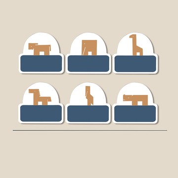 姓名貼紙 耐高溫 防水姓名貼 積木動物系