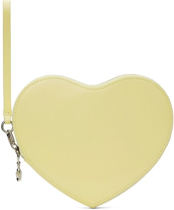 Sandy Liang 黄色 Mid Heart Zip 手拿包