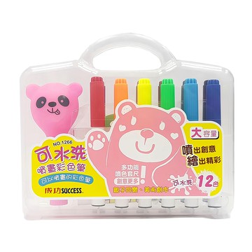 SUCCESS 成功 可水洗噴畫彩色筆 12色 大容量  1個