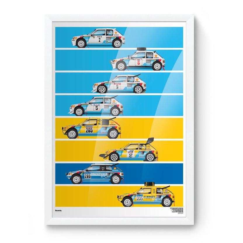 [50 x 70 cm] Peugeot 205 T16 Short Graphic Story