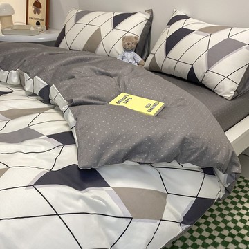 AB版印花純棉四件套全棉100宿舍男生被套床單被罩床上用品三件套