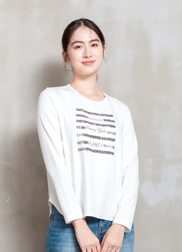 行星軌跡刺繡珠飾Ｔ恤