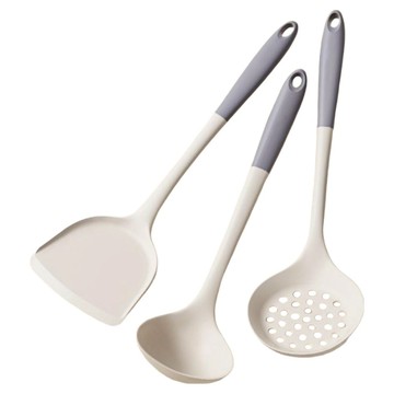 Couselect 食品級硅膠鍋鏟套裝  灰色 + 白色  1套  鍋鏟 + 湯勺 + 漏勺