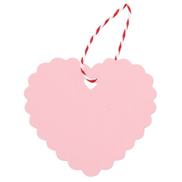 Blanche 愛心花朵素面吊牌 100入 + 紅色麻繩 10m 套組  1套  淺粉色