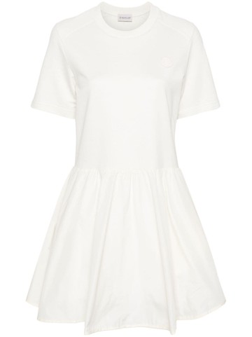Moncler - panelled-design dress - women - Cotton/Polyester/Polyester - L - Neutrals