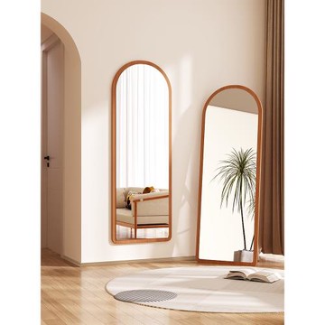 網紅全身鏡家用落地鏡臥室穿衣鏡壁掛式試衣鏡奶油風高清鏡子