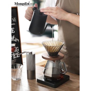 Mongdio手沖咖啡壺套裝家用手磨咖啡機手搖戶外手沖咖啡器具裝備