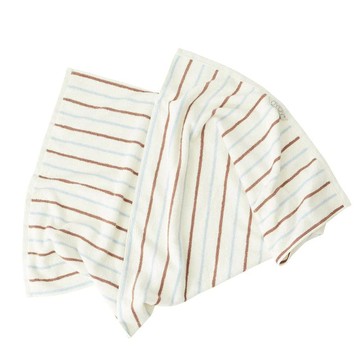 OYOY Raita 條紋有機棉浴巾70x140 焦糖天空藍