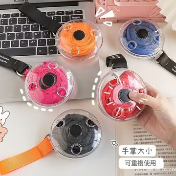 肥婆奶奶 便攜多功能折疊購物袋 小圓盤伸縮收納袋 旋轉收納盤 超市環保袋 隨身收納包 生日禮物 交換禮物