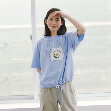 【Dailo】好日子連帽上衣 藍 米