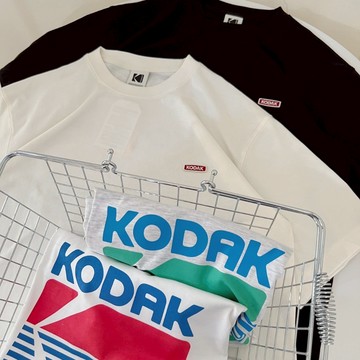 【MasCool】KODAK 柯達 刺繡紅標短袖 短T 短踢 短TEE 短袖T LOGO印花 男女同款 韓國代購
