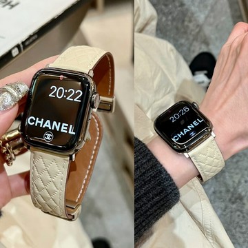 適用 華為Watch fit 4 5Pro 5 4 3 2 1代小香格棱紋折疊皮錶帶 時尚百搭 真皮錶帶 氣質款皮質錶帶