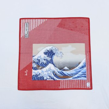 京都手帕-京彩系列-浪裏(紅/黃/藍)