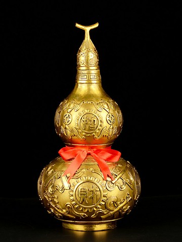 卓弘銅葫蘆擺件開蓋吉祥八寶葫蘆家居工藝禮品辦公室擺件