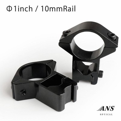 マウント リング ミドルマウント リング径 1インチ （25.4mm）/ ベース対応幅10mm BK スコープマウント スコープ