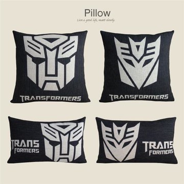 美式卡通動漫棉麻咖啡廳酒吧汽車人腰枕沙發抱枕靠墊套舒適飽滿