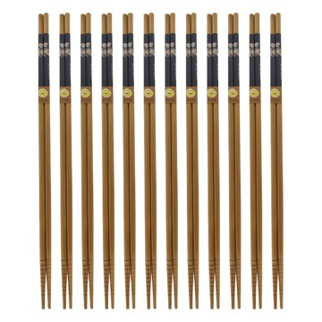 日安工坊 卡通長筷 天然竹子 約33cm  原木色  12雙  1組