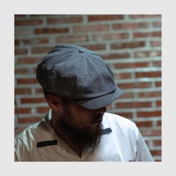 NON STOCK美式復古貝雷帽人字紋毛呢八角帽圓頂畫家帽男女休閑帽