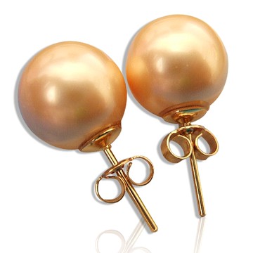 頂級14K金585南洋深海貝珍珠耳環耳針耳貼