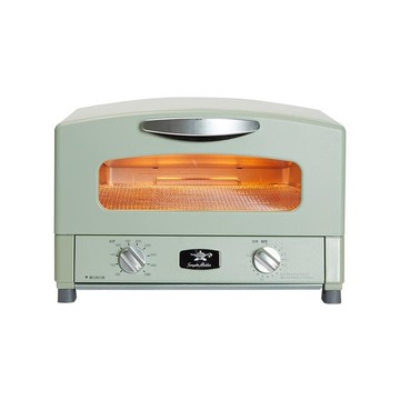 【2025年最新蛋盤套組】專利0.2秒瞬熱 4枚焼復古多用途烤箱 AET-G13T 綠色