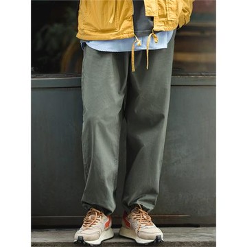 馬登工裝 日系復古Easypants寬松休閑褲直筒松緊束腳微彈男春秋