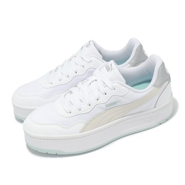 Puma 休閒鞋 Court Lally Skye Aqua Metal 女鞋 白 米白 厚底 緩衝 小白鞋 40161301