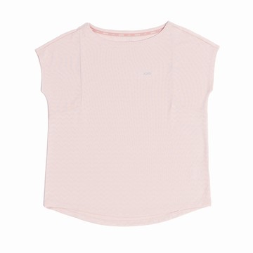 ADISI 女山形緹花消臭快乾圓領寬版T AL2511092 灰玫瑰 (M-2XL)