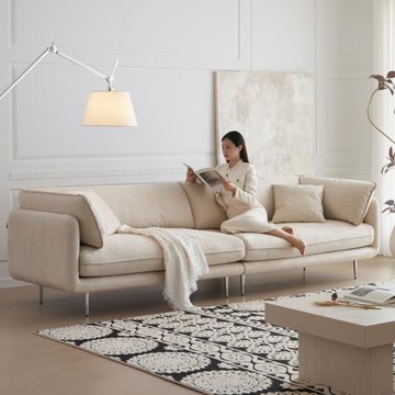 IDEA 海娜細緻透氣磨砂雙人沙發/布沙發/沙發床(220CM/可拆卸)