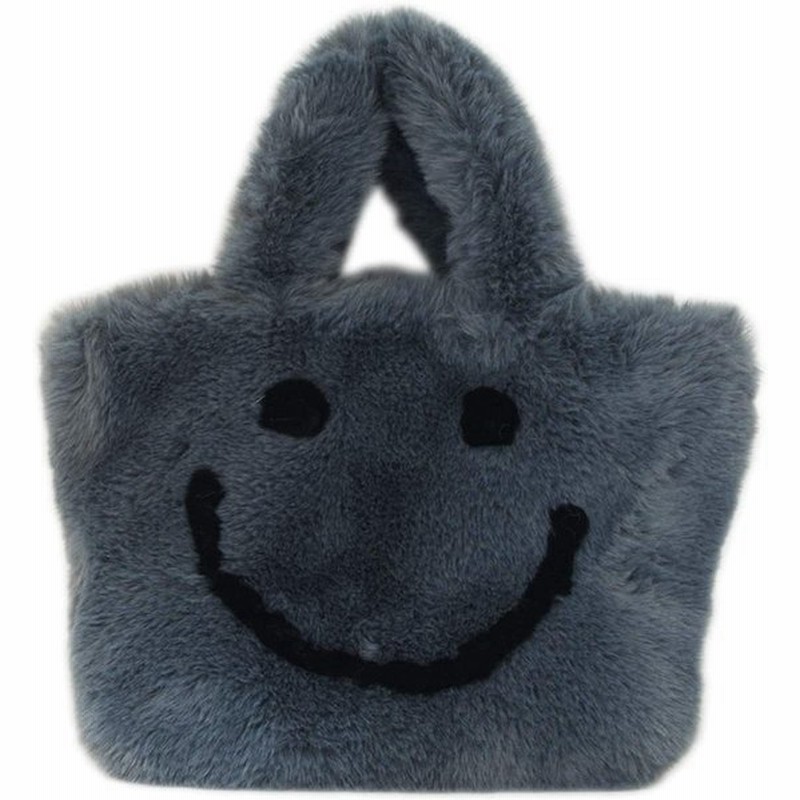スマイル ファー バッグ エコファー トートバッグ フェイクムートン ニコちゃん にこちゃん ファーバッグ ハンドバッグ スナップボタン レディース 通販 Lineポイント最大get Lineショッピング