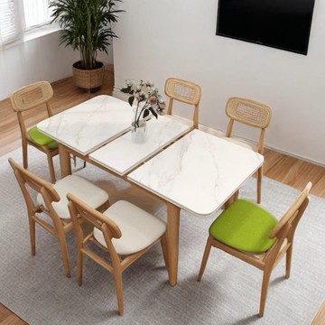 【臺灣公司 可打統編】免運 四方桌椅 八仙桌椅 可折疊餐桌實木巖板餐桌簡約家用小戶型可伸縮多功能餐桌長方形 可開發票 全館六折 工廠現貨直銷 新品特價 c1085