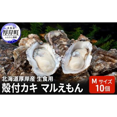 ふるさと納税 北海道 厚岸産 生食用 殻付カキ Mサイズ 10個 マルえもん 牡蠣 北海道厚岸町