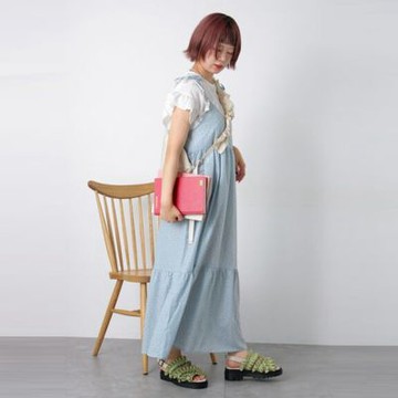 〚ehka sopo〛2WAY前後兩穿甜美碎花層次感綁帶吊帶洋裝