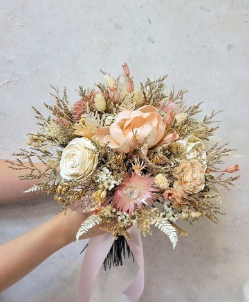 自然型永生乾燥捧花 古典配色