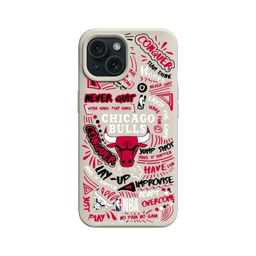 iPhone 15 SolidX 貝殼灰 - NBA - 塗鴉系列-芝加哥公牛 Chicago Bulls - Graffiti
