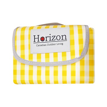 Horizon 天際線 加大款輕便防潮野餐墊 法式格紋款 420D牛津布+防水PVC  蜂蜜檸檬  200 x 200cm